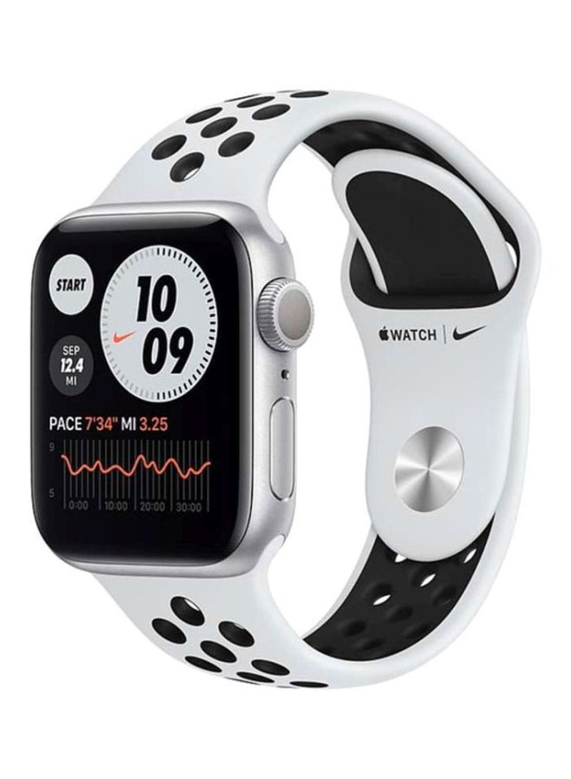Watch Nike Series 6- 44 mm GPS Silver Aluminium Case with Nike Sport Band Pure Platinum/Black