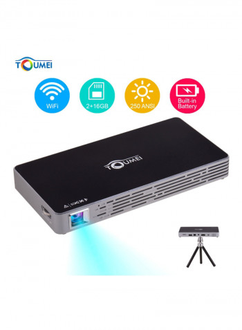 Portable Smart DLP Projector أسود