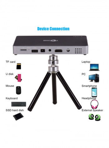 Portable Smart DLP Projector أسود