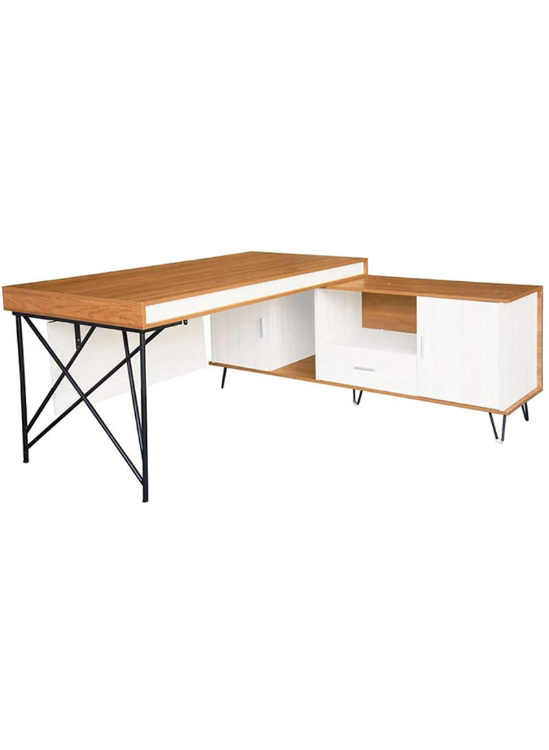 Elegante Modern Executive Desk Walnut 160x75x160cm