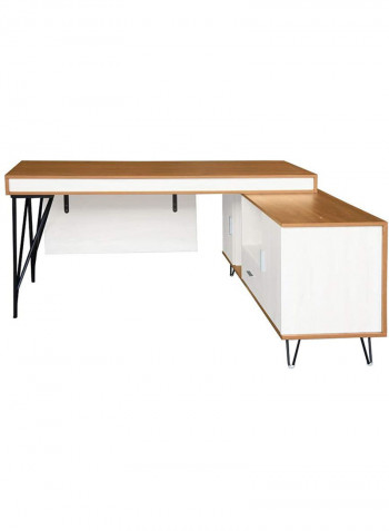 Elegante Modern Executive Desk Walnut 160x75x160cm