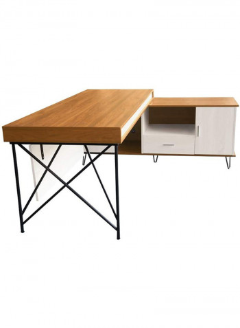 Elegante Modern Executive Desk Walnut 160x75x160cm