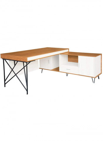 Elegante Modern Executive Desk Walnut 160x75x160cm