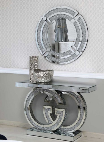Rennick Console Table With Mirror Silver