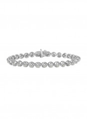 Sterling Silver 0.031 Ct Diamond Studded Bracelet