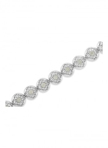 Sterling Silver 0.031 Ct Diamond Studded Bracelet