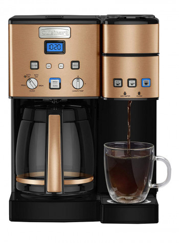 12-Cup Single Serve Brewer Coffee Maker 40 oz CUISS15CP ذهبي/ أسود/ شفاف
