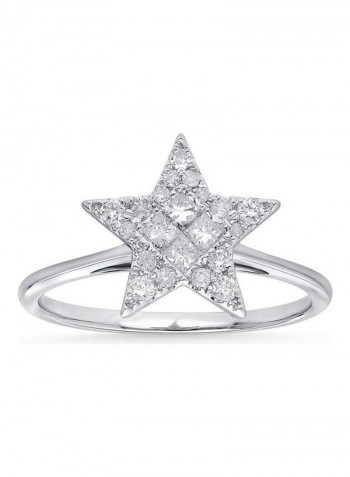 18 Karat White Gold 0.36 Carat Diamond Star Ring