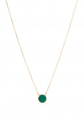 18 Karat Rose Gold Malachite Single Stone Necklace