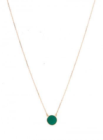 18 Karat Rose Gold Malachite Single Stone Necklace
