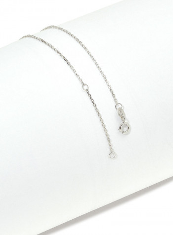18 Karat White Gold Lapis Lazuli Single Stone Necklace