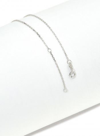 18 Karat White Gold Tiger Eye Single Stone Necklace