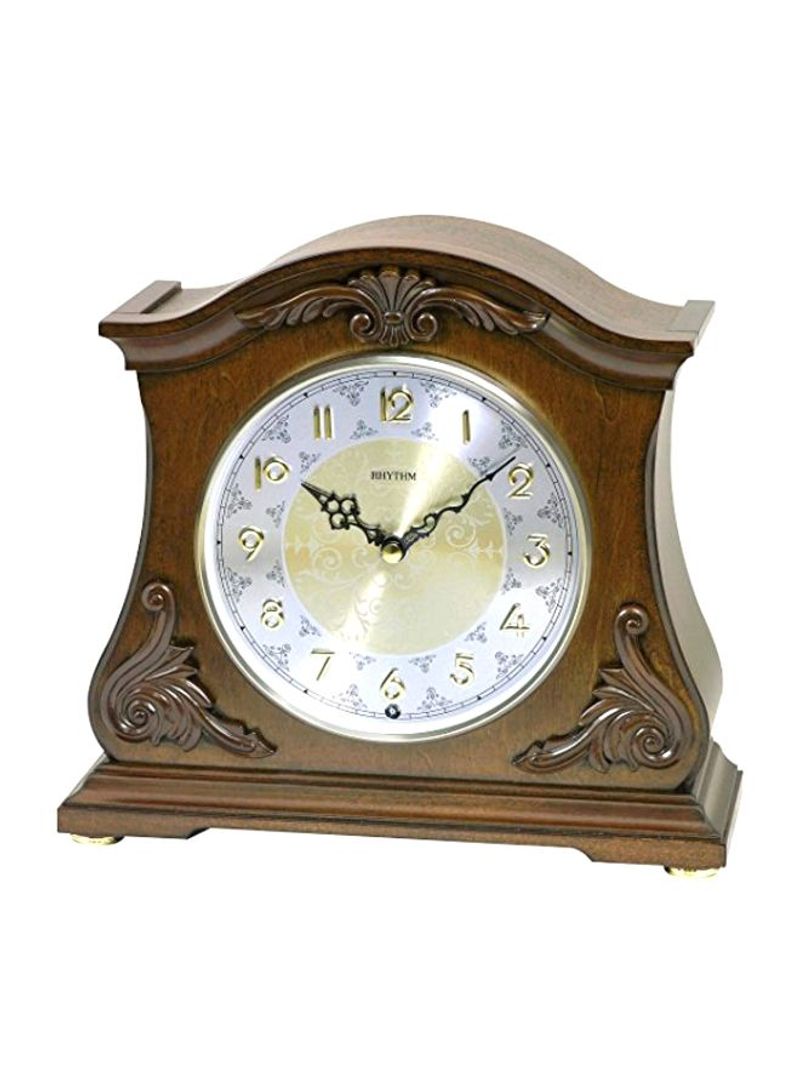 Decorative Tabletop Clock Brown 9.5x10.2inch