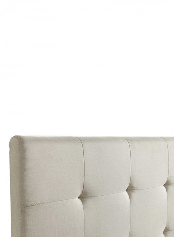 Upholstered Blind Tufted Bed Without Mattress Beige King