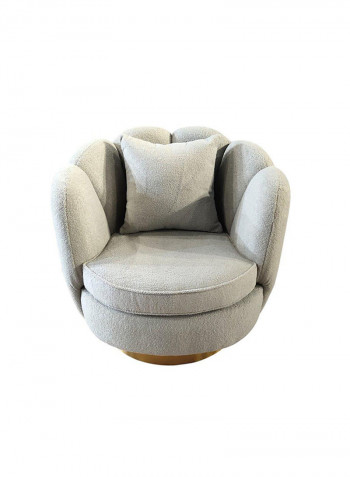 1 Seater Fabric Sofa Grey/Gold 89x83x80cm