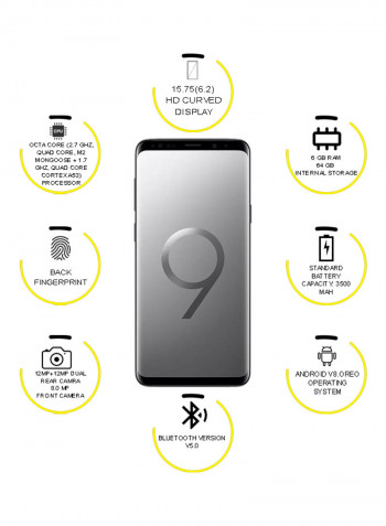 Galaxy S9 Plus Dual SIM Titanium Gray 64GB 6GB RAM 4G LTE