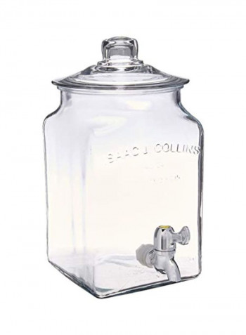 Isaac Collin Beverage Dispenser With Spigot Clear 6.5x6.5x12.8inch
