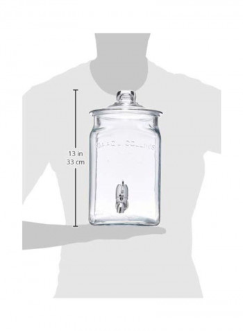 Isaac Collin Beverage Dispenser With Spigot Clear 6.5x6.5x12.8inch