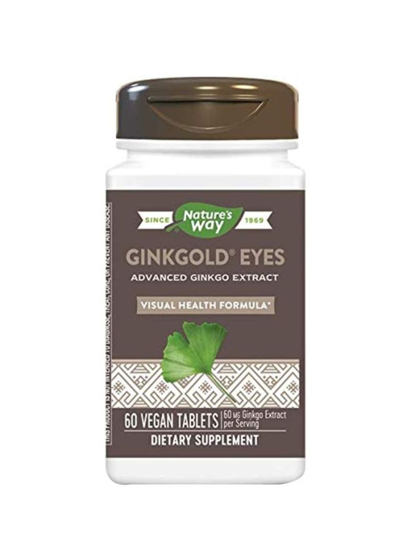 Pack Of 6 Ginkgold Eyes Visual Health Formula Dietary Supplement 60 mg - 60 Vegan Capsules