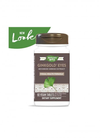 Pack Of 6 Ginkgold Eyes Visual Health Formula Dietary Supplement 60 mg - 60 Vegan Capsules