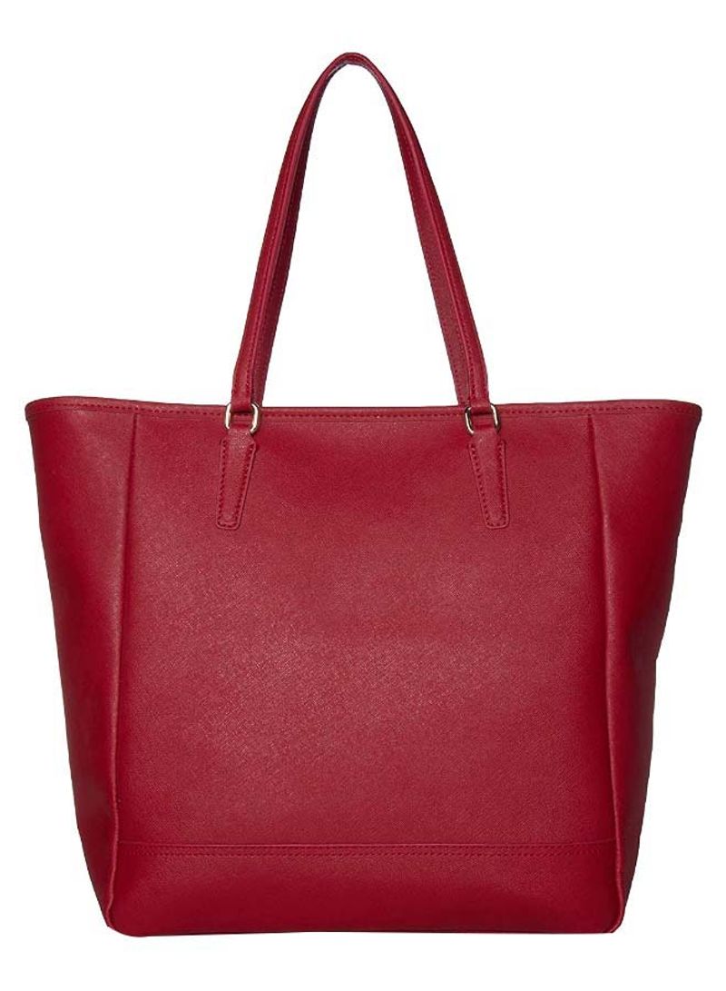 Charlotte Saffiano Tote Bag Red