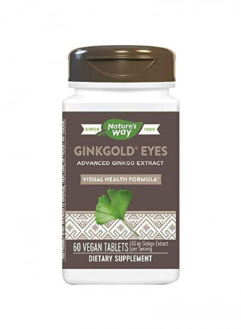 Pack Of 6 Ginkgold Eyes Visual Health Formula Dietary Supplement 60 mg - 60 Vegan Capsules