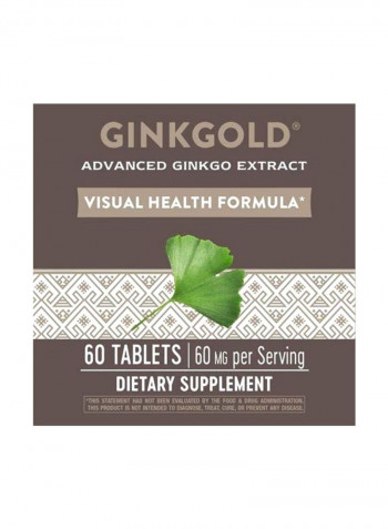 Pack Of 6 Ginkgold Eyes Visual Health Formula Dietary Supplement 60 mg - 60 Vegan Capsules