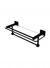 Montero Collection Gallery Towel Bar Glass Shelf Matte Black 16inch