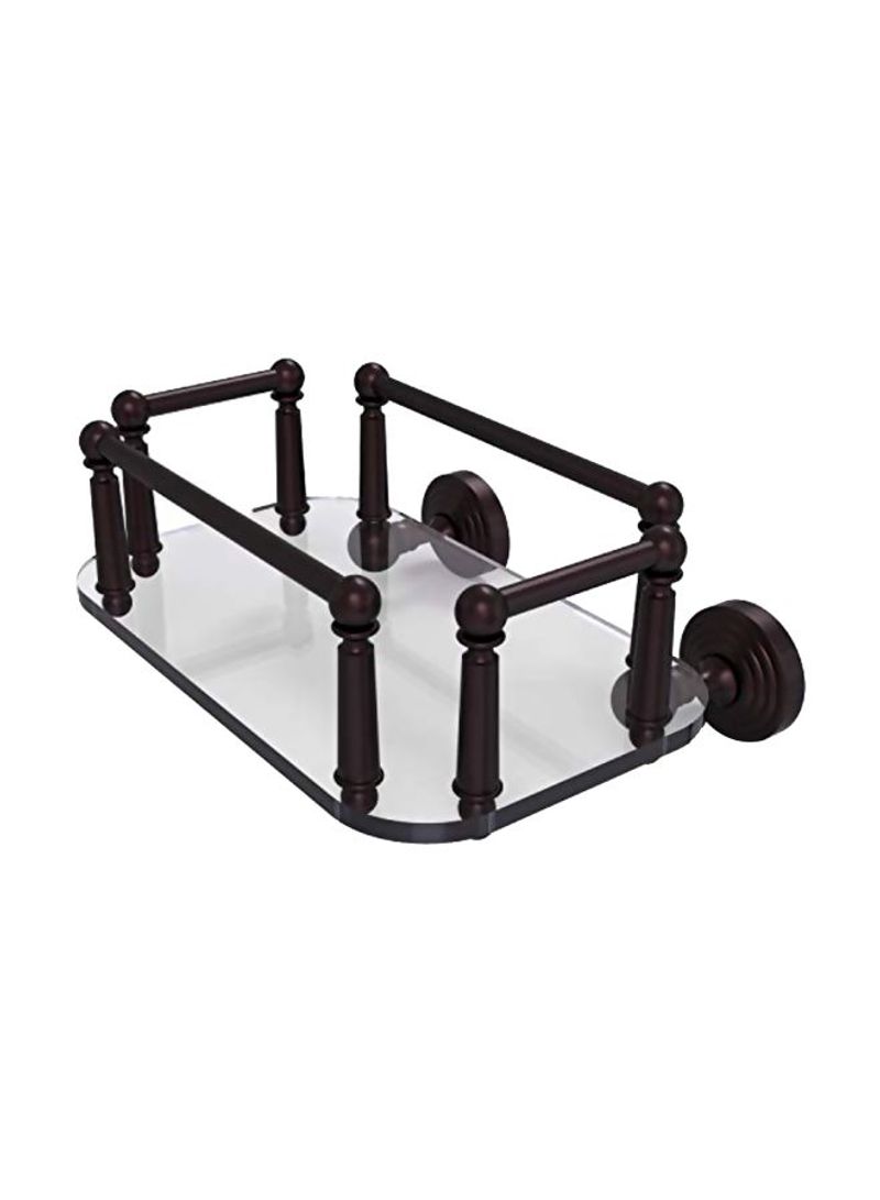 Waverly Place Collection Wall Mounted Glass Tray Guest Towel Holder Black/Clear