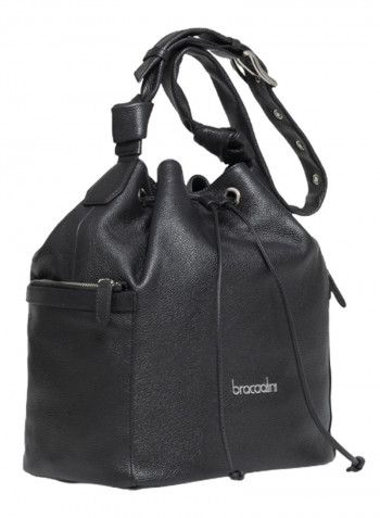 Adjustable Strap Nora Bucket Bag Black