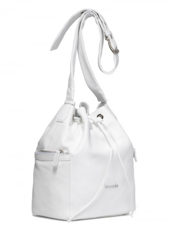 Adjustable Strap Nora Bucket Bag White