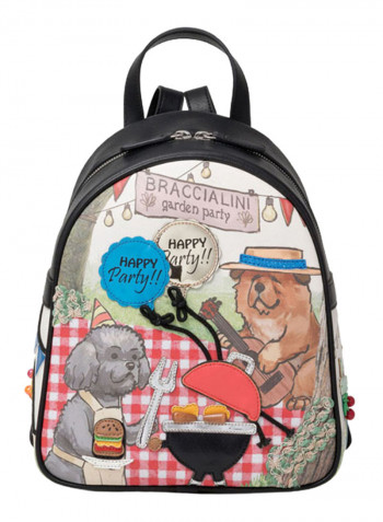 All Round Animal Printed Backpack 11.02-Inch Multicolour