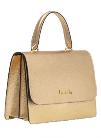 Michelle Logo Detail Shoulder Bag Gold