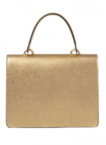 Michelle Logo Detail Shoulder Bag Gold