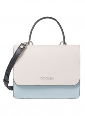 Michelle Logo Detail Shoulder Bag White/Blue/Black