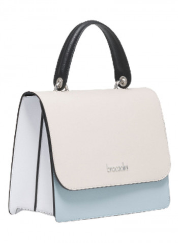 Michelle Logo Detail Shoulder Bag White/Blue/Black
