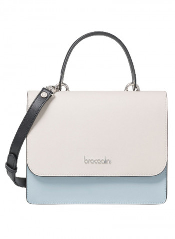 Adjustable Strap Michelle Crossbody Bag Off White/Blue/Black