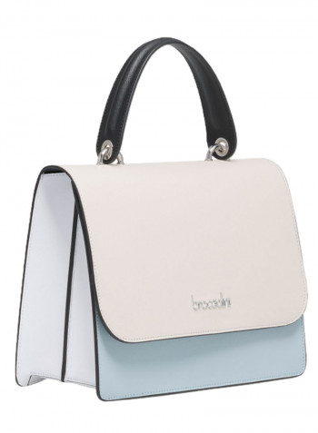 Adjustable Strap Michelle Crossbody Bag Off White/Blue/Black