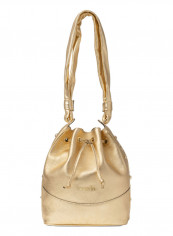 Logo Detail Margot Bucket Bag Gold