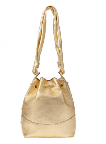 Logo Detail Margot Bucket Bag Gold