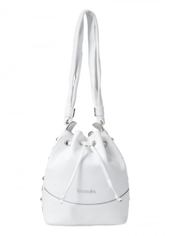 Logo Detail Margot Bucket Bag White