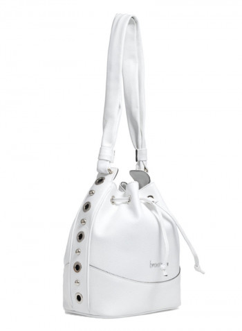 Logo Detail Margot Bucket Bag White