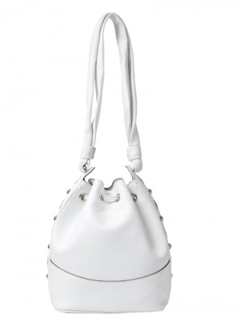 Logo Detail Margot Bucket Bag White