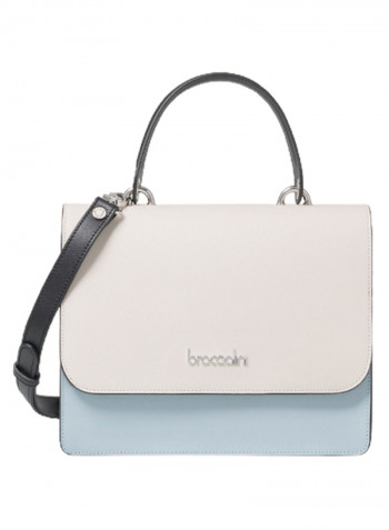 Logo Detail Michelle Crossbody Bag White/Black/Blue