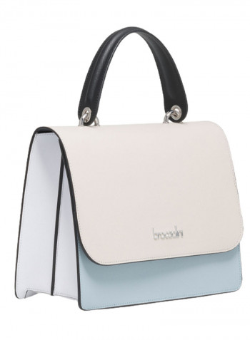 Logo Detail Michelle Crossbody Bag White/Black/Blue