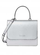 Michelle Logo Detail Shoulder Bag Silver