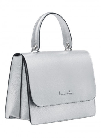 Michelle Logo Detail Shoulder Bag Silver
