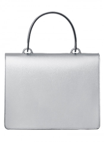 Michelle Logo Detail Shoulder Bag Silver
