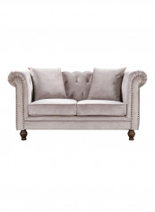 2-Seater Sofia Tufted Sofa With Scatter Cushions Grey