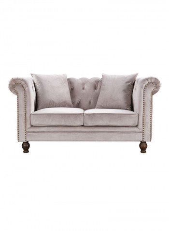 2-Seater Sofia Tufted Sofa With Scatter Cushions Grey